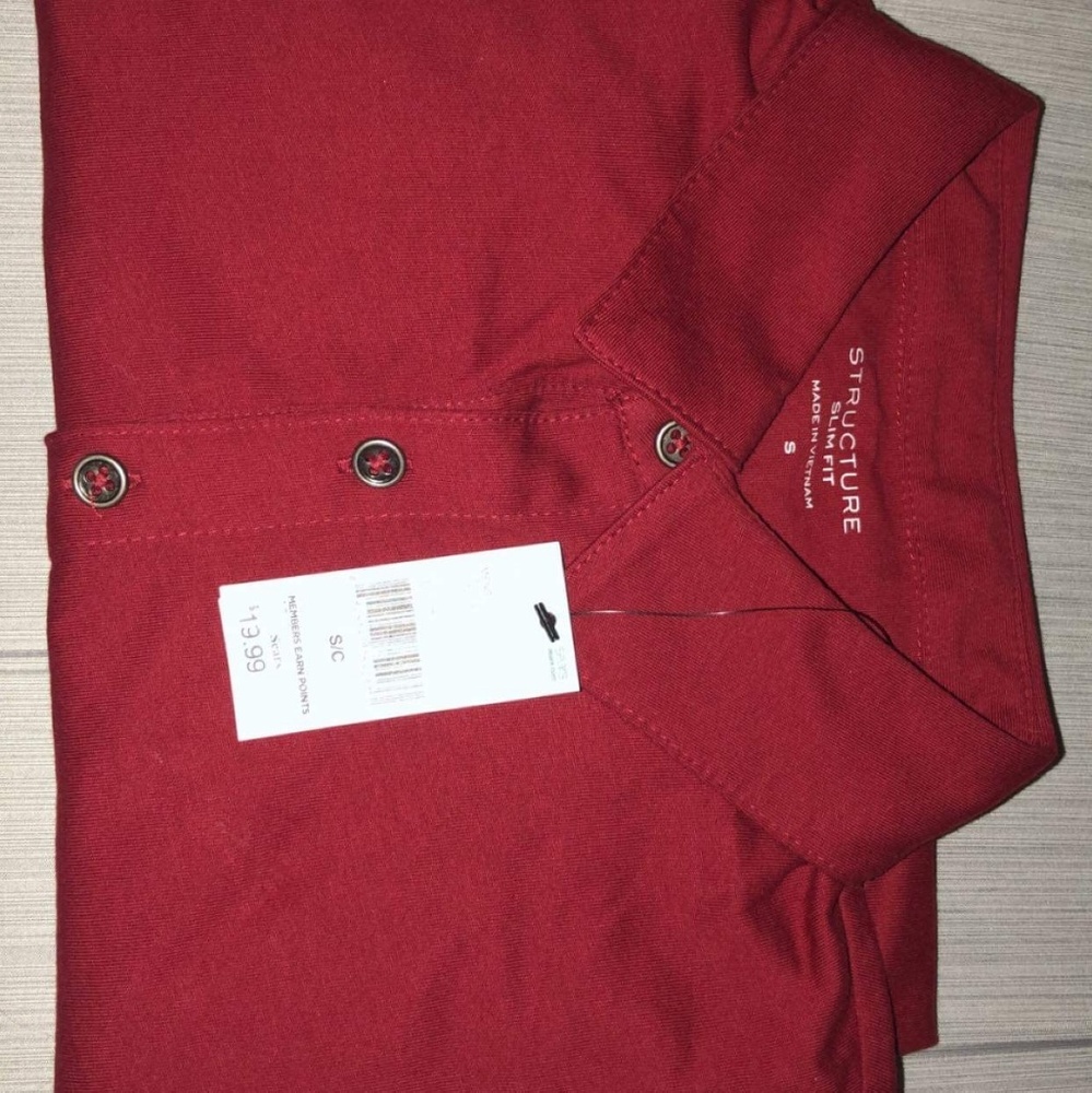 Red polo shirt